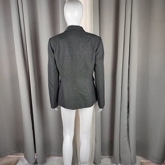 Tahari Arthur S. Levine Gray Stitch Design 2 Button Blazer, Jacket Size 6 - Picture 3 of 10
